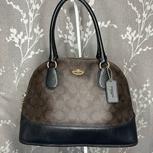 Coach Black and Brown Signature Satchel